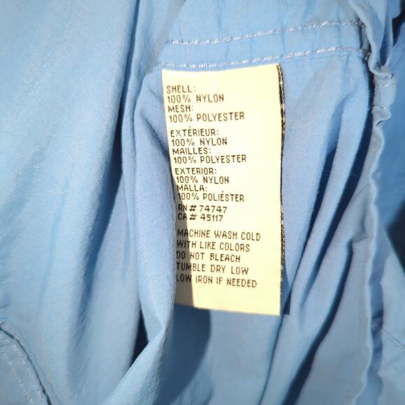 World Wide Sportsman Large Shirt Men Blue Fishing Vented Nylon Outdoor Pockets - Picture 3 of 4